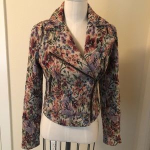 Free people Floral moto jacket